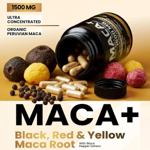 Organic Maca Root Powder Capsules 1500mg Vegan